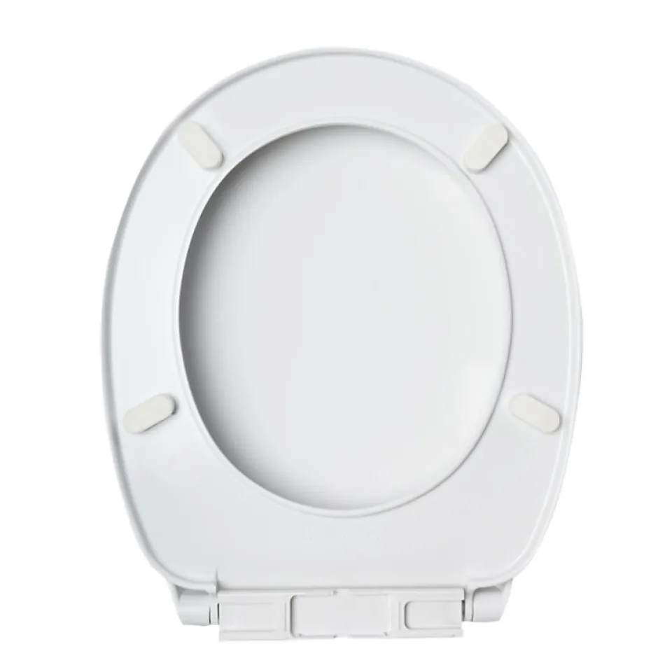 Planète Bain Abattant WC blanc de forme ovale en Polypropylène avec fixations réglables - NF - Océan* Abattant Wc