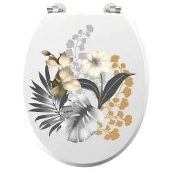 Douceur D'Intérieur Abattant wc charnieres metal 37.5 x 46 cm mdf imprime kelly Blanc* Abattant Wc