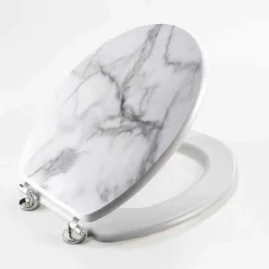 Douceur D'Intérieur Abattant WC charnières métal imprimé MARBRE