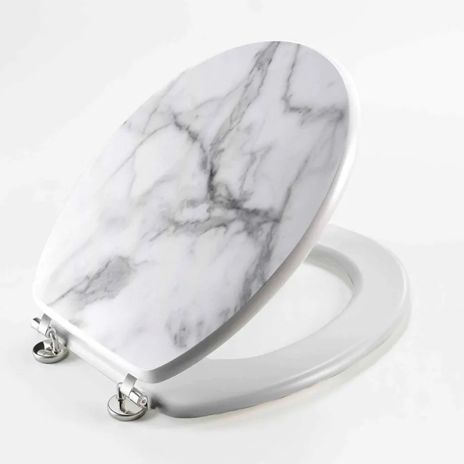 Douceur D'Intérieur Abattant WC charnières métal imprimé MARBRE