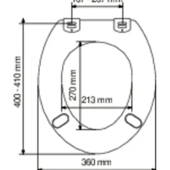 Olfa Abattant WC double - Compact - - 40 x 36 cm* Abattant Wc