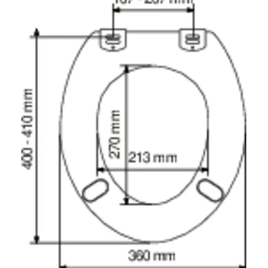 Olfa Abattant WC double - Compact - - 40 x 36 cm* Abattant Wc