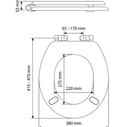 Olfa Abattant WC double - Tradition Easy Clip - - Blanc - Entraxe 65 à 170 mm* Abattant Wc
