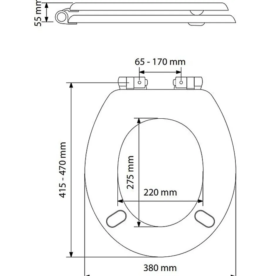 Olfa Abattant WC double - Tradition Easy Clip - - Blanc - Entraxe 65 à 170 mm* Abattant Wc