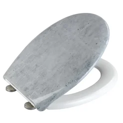 Wenko Abattant WC effet marbre Concrete - Abaissement automatique - Duroplast