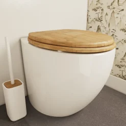 GoodHome Abattant WC en bambou avec frein de chute, Cervia* Abattant Wc