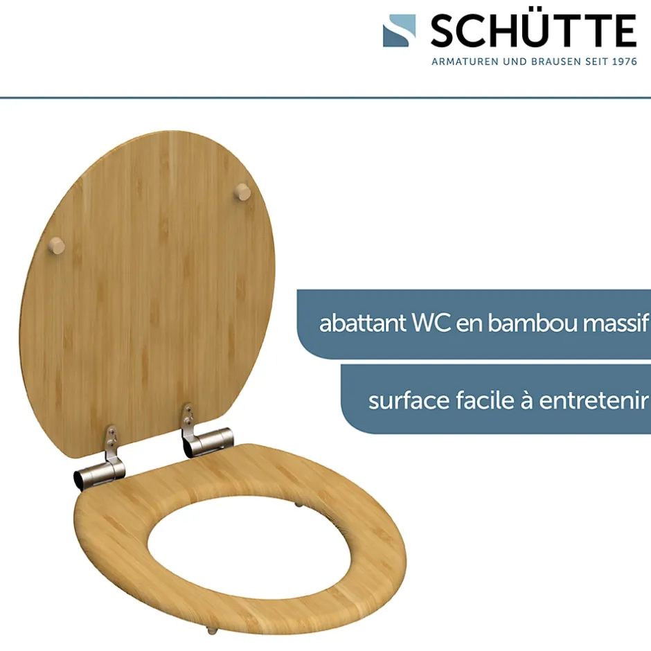 Schütte Abattant WC en Bambou massif BAMBOO avec frein de chute