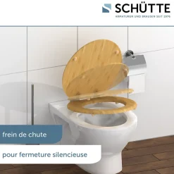 Schütte Abattant WC en Bambou massif BAMBOO avec frein de chute