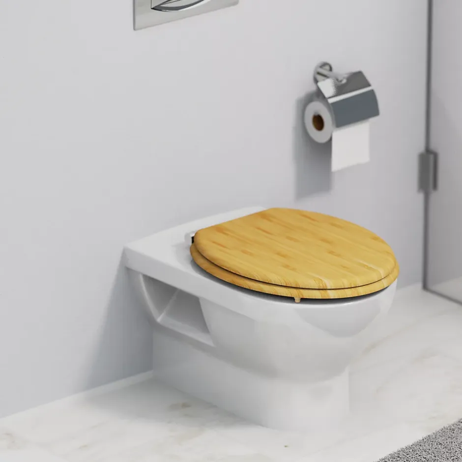 Schütte Abattant WC en Bambou massif BAMBOO avec frein de chute