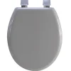 Autres Abattant wc en bois compresse HDF uni taupe Charnieres plastique Siege de toilette universel