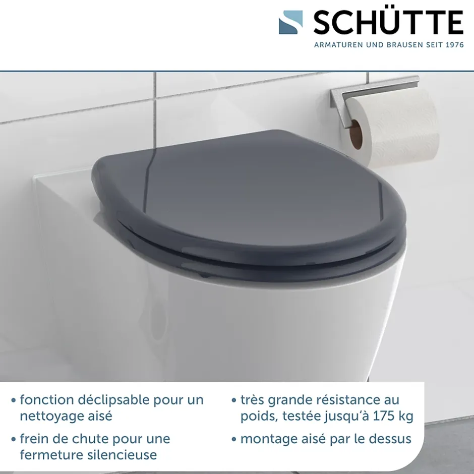 Schütte Abattant WC en duroplast ANTHRAZIT avec frein de chute Anthracite