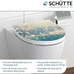 Schütte Abattant WC en duroplast gloss MAGIC LIGHT avec frein de chute Turquoise