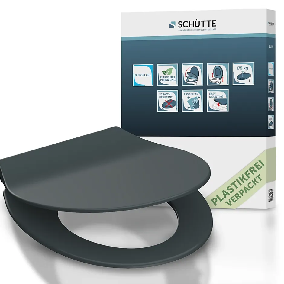 Schütte Abattant WC extra fin en duroplast SLIM avec frein de chute Anthracite