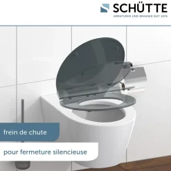 Schütte Abattant WC extra fin en duroplast SLIM avec frein de chute Anthracite
