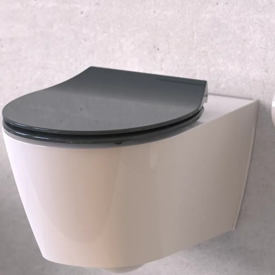 Schütte Abattant WC extra fin en duroplast SLIM avec frein de chute Anthracite