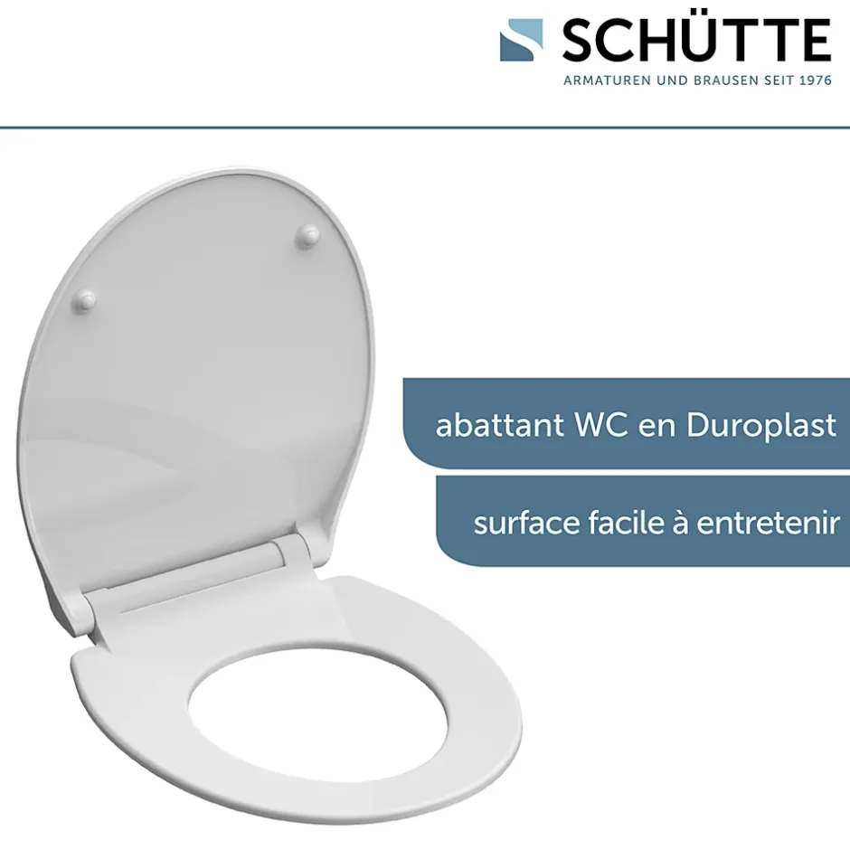 Schütte Abattant WC extra fin en duroplast SLIM avec frein de chute Blanc* Abattant Wc