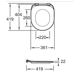Jacob Delafon Abattant WC extra-plat Cléo 1889 à descente progressive et déclipsable blanc* Abattant Wc