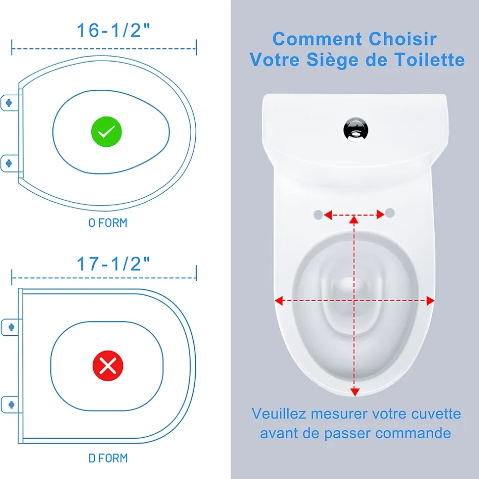 Todot Abattant WC Familial forme Ovale avec Siège Enfant Bleu Magnétique Retirable et Frein de Chute* Abattant Wc