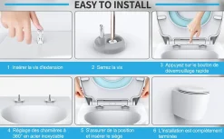Todot Abattant WC Familial forme Ovale avec Siège Enfant Bleu Magnétique Retirable et Frein de Chute* Abattant Wc
