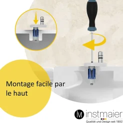 Instmaier Abattant WC forme en D en duroplast blanc avec frein de chute ALMA* Abattant Wc