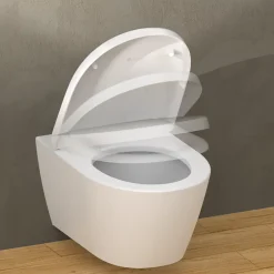 Instmaier Abattant WC forme en D en duroplast blanc avec frein de chute ALMA* Abattant Wc