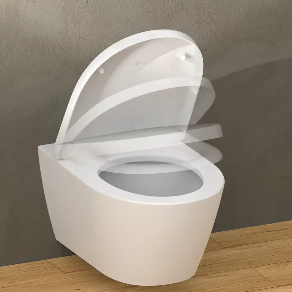 Instmaier Abattant WC forme en D en duroplast blanc avec frein de chute ALMA* Abattant Wc