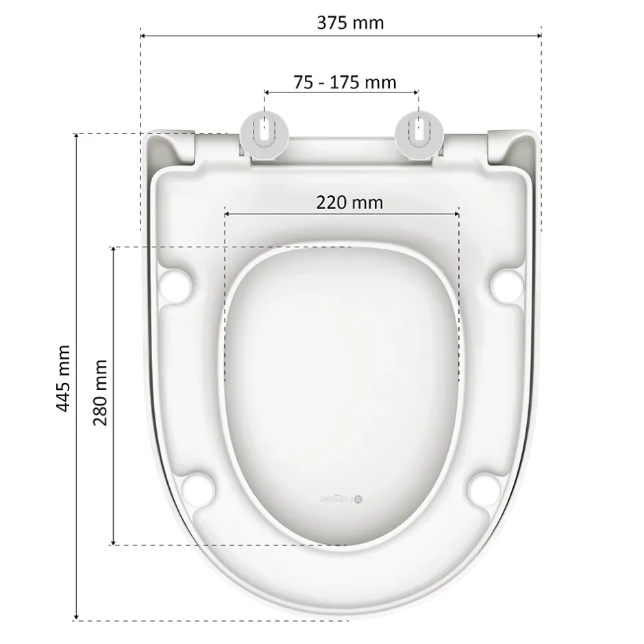 Instmaier Abattant WC forme en D en duroplast blanc avec frein de chute ALMA* Abattant Wc