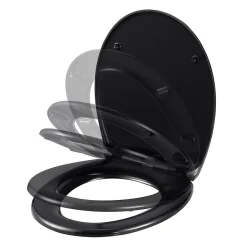 GoodHome Abattant WC Diani coloris noir en duraplast avec frein de chute* Abattant Wc
