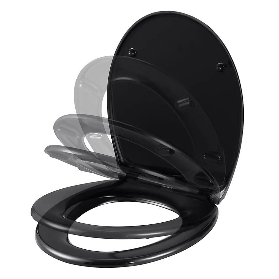 GoodHome Abattant WC Diani coloris noir en duraplast avec frein de chute* Abattant Wc