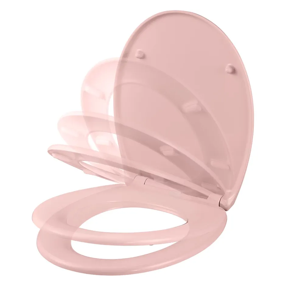 GoodHome Abattant WC Diani coloris rose en duraplast avec frein de chute