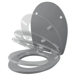 GoodHome Abattant WC Morava coloris gris en MDF avec frein de chute