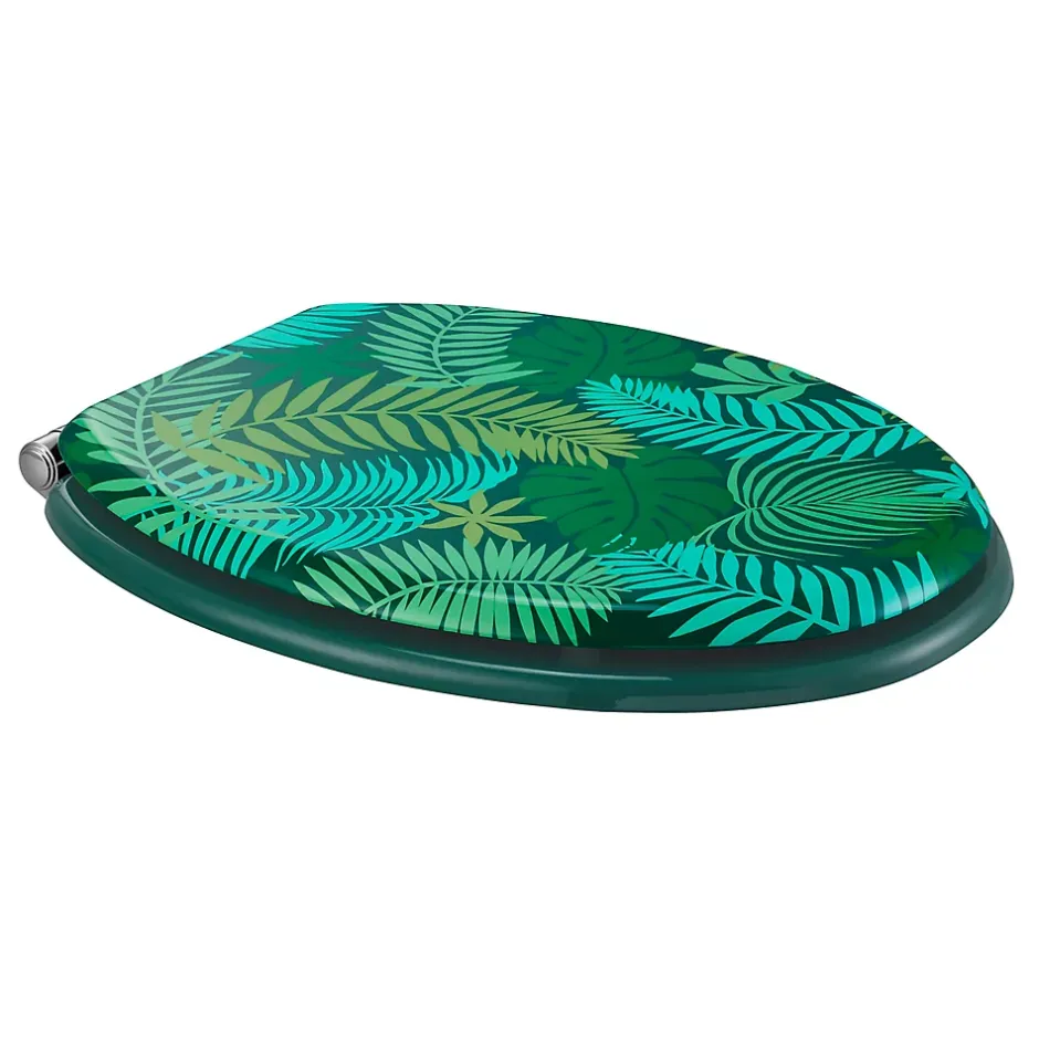 GoodHome Abattant WC Pilica coloris vert en bois avec frein de chute* Abattant Wc