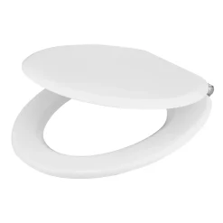 GoodHome Abattant WC Pilica coloris blanc en bois avec frein de chute