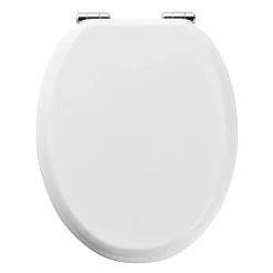 GoodHome Abattant WC Pilica coloris blanc en bois avec frein de chute