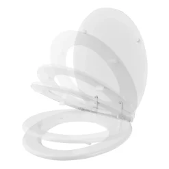 GoodHome Abattant WC Pilica coloris blanc en bois avec frein de chute