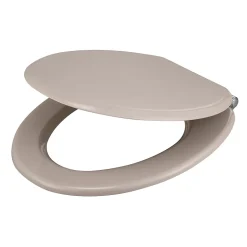 GoodHome Abattant WC Pilica coloris taupe en bois avec frein de chute