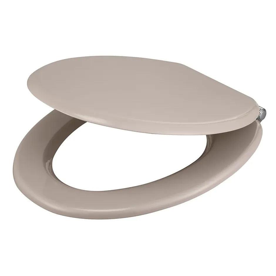 GoodHome Abattant WC Pilica coloris taupe en bois avec frein de chute