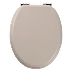 GoodHome Abattant WC Pilica coloris taupe en bois avec frein de chute