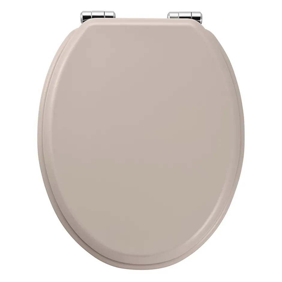 GoodHome Abattant WC Pilica coloris taupe en bois avec frein de chute