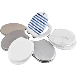 GoodHome Abattant WC Pilica coloris taupe en bois avec frein de chute