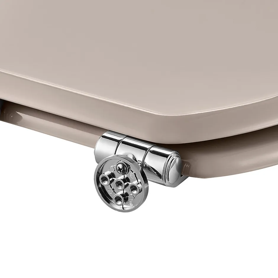 GoodHome Abattant WC Pilica coloris taupe en bois avec frein de chute