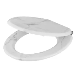 GoodHome Abattant WC Pilica coloris blanc et noir en bois avec frein de chute* Abattant Wc
