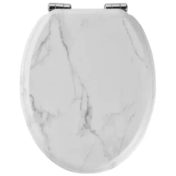 GoodHome Abattant WC Pilica coloris blanc et noir en bois avec frein de chute* Abattant Wc