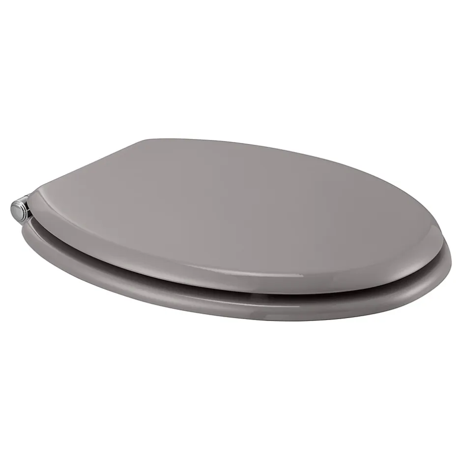 GoodHome Abattant WC Pilica coloris gris en bois avec frein de chute