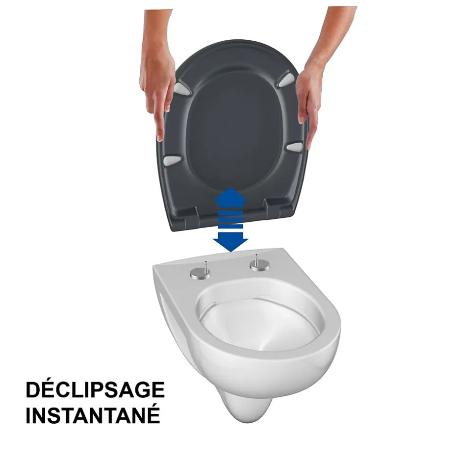 Bemis Abattant WC gris anthracite brillant Classic* Abattant Wc