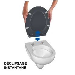 Bemis Abattant WC gris anthracite brillant