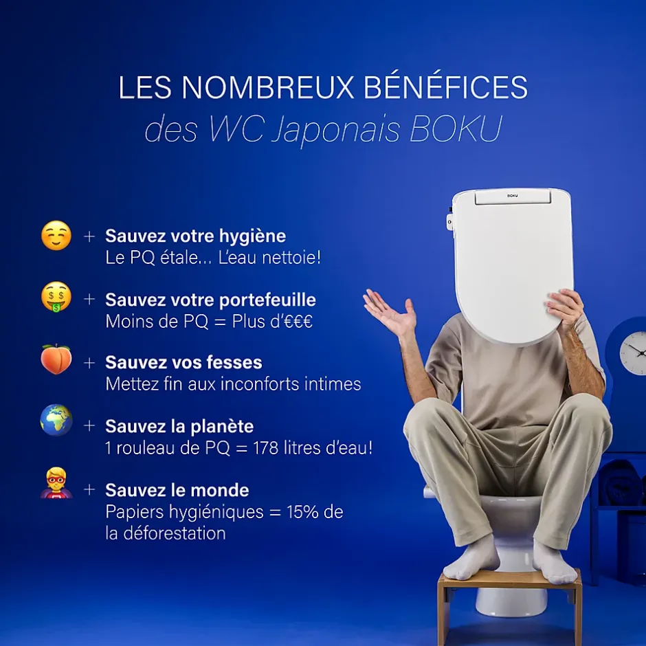 Boku Abattant WC Japonais (forme ovale) non électrique