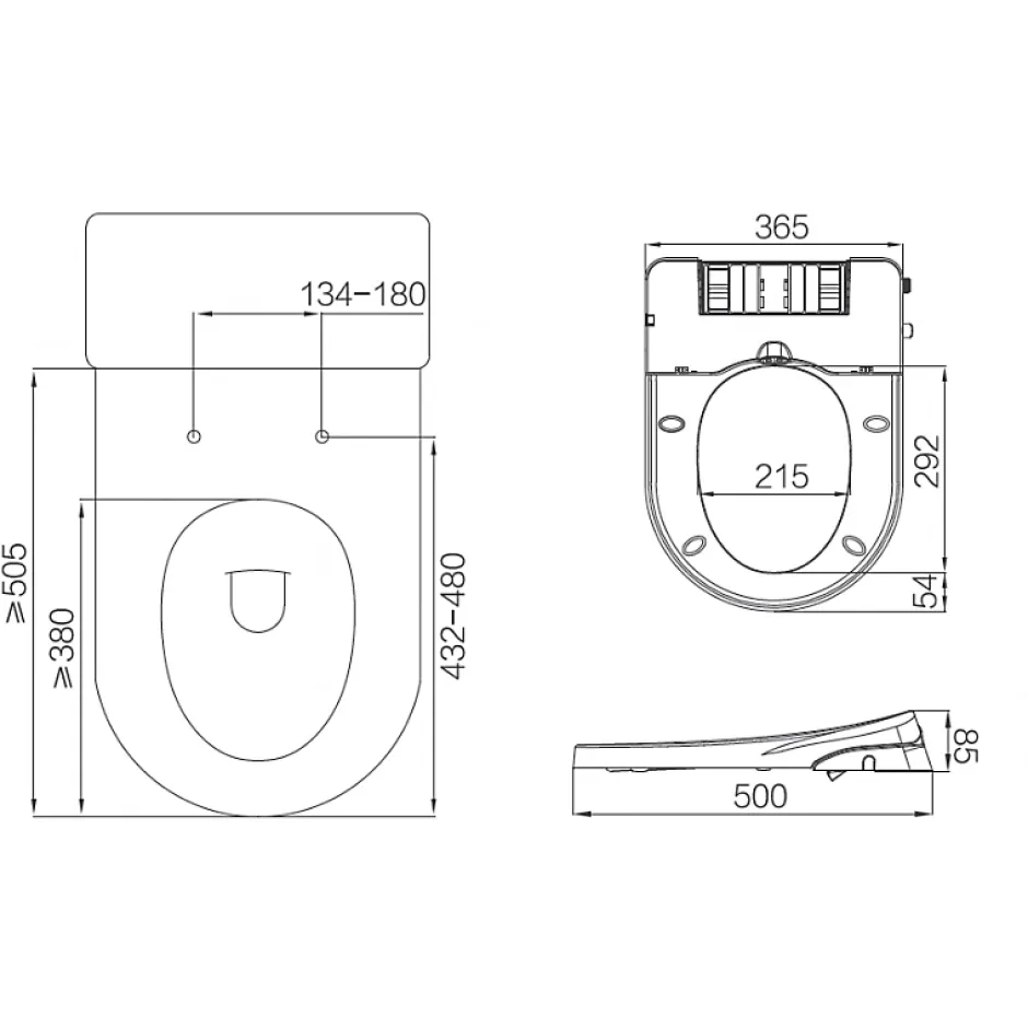 Planète Bain Abattant WC Japonais lavant non électrique pour cuvette carénée ou droite* Wc Japonais