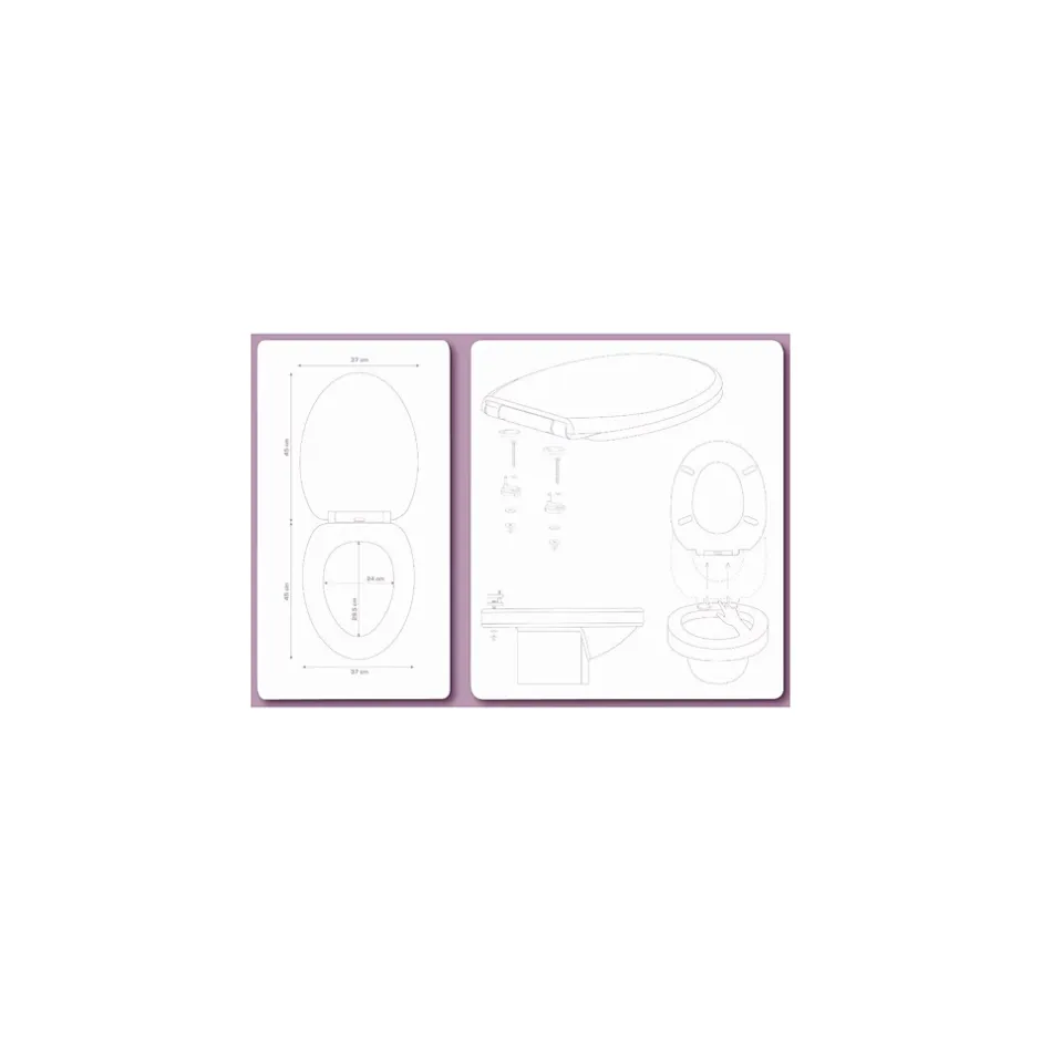 Guy Levasseur Abattant WC lumineux thermodur LED 45x37x6cm