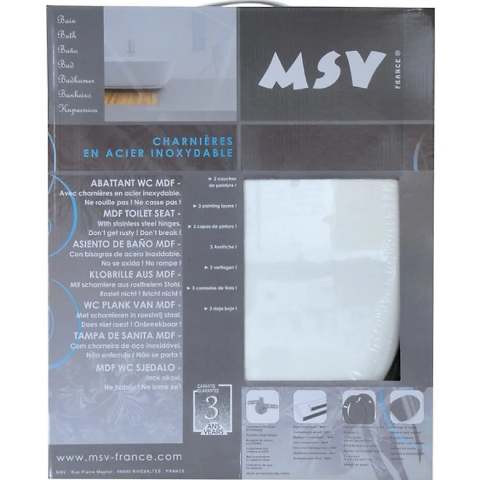 MSV Abattant Wc MDF Blanc - - Universel - Accessoires de salle de bain* Abattant Wc